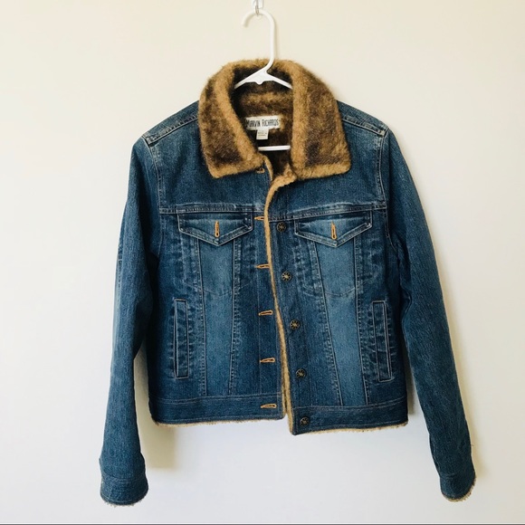 Marvin Richards Jackets & Blazers - Marvin Richards Faux Fur Denim Jacket